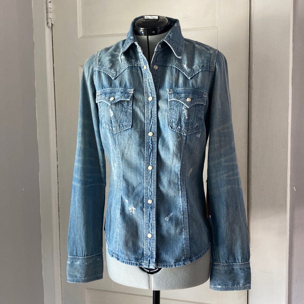 NWT True Religion Denim Shirt, Size S